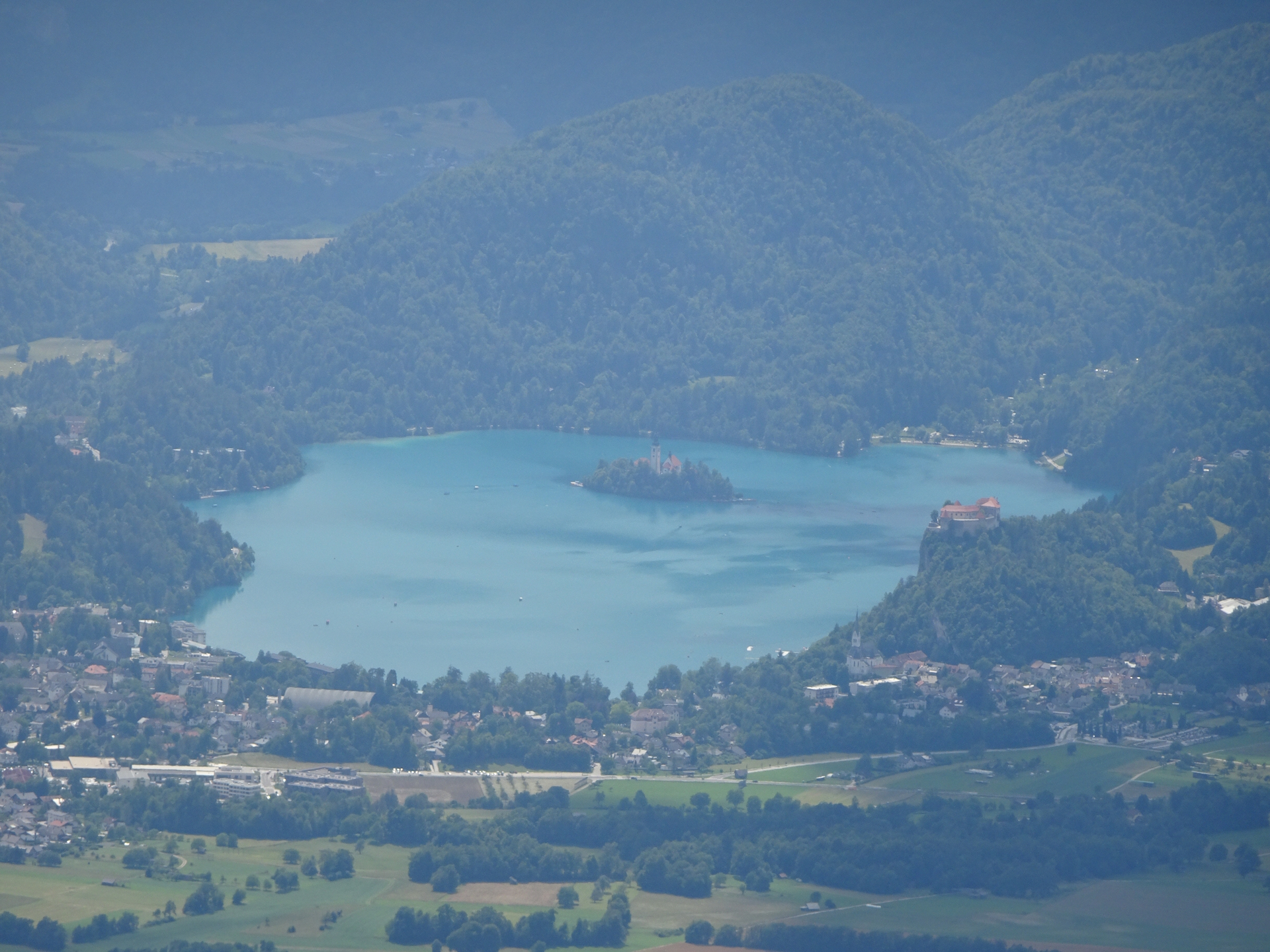 <i>Lake Bled</i> seen from the crossing with <i>Slovenska geološka pot</i>
