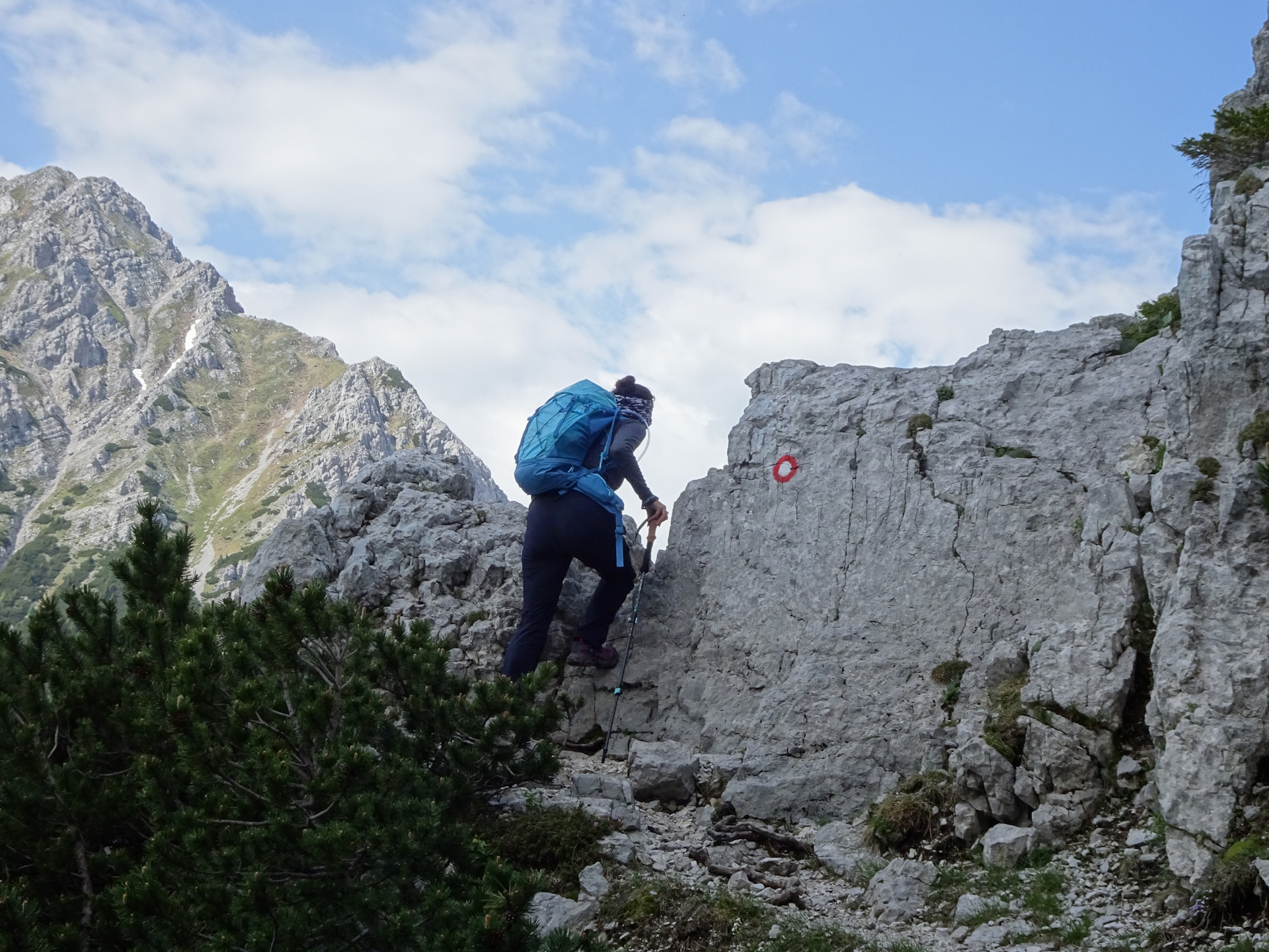 Eliane leads the way towards <i>Planinski dom na Zelenici</i>