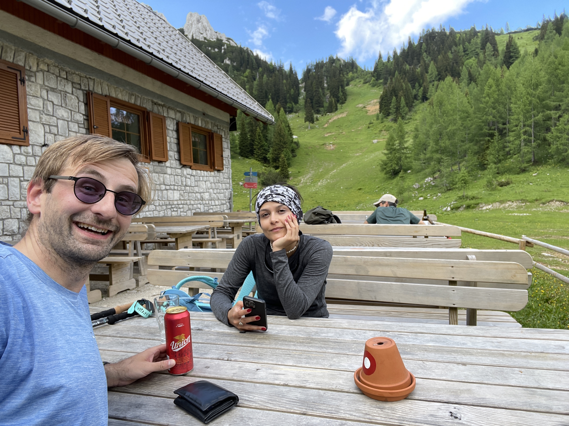 Enjoying the break at <i>Planinski dom na Zelenici</i>