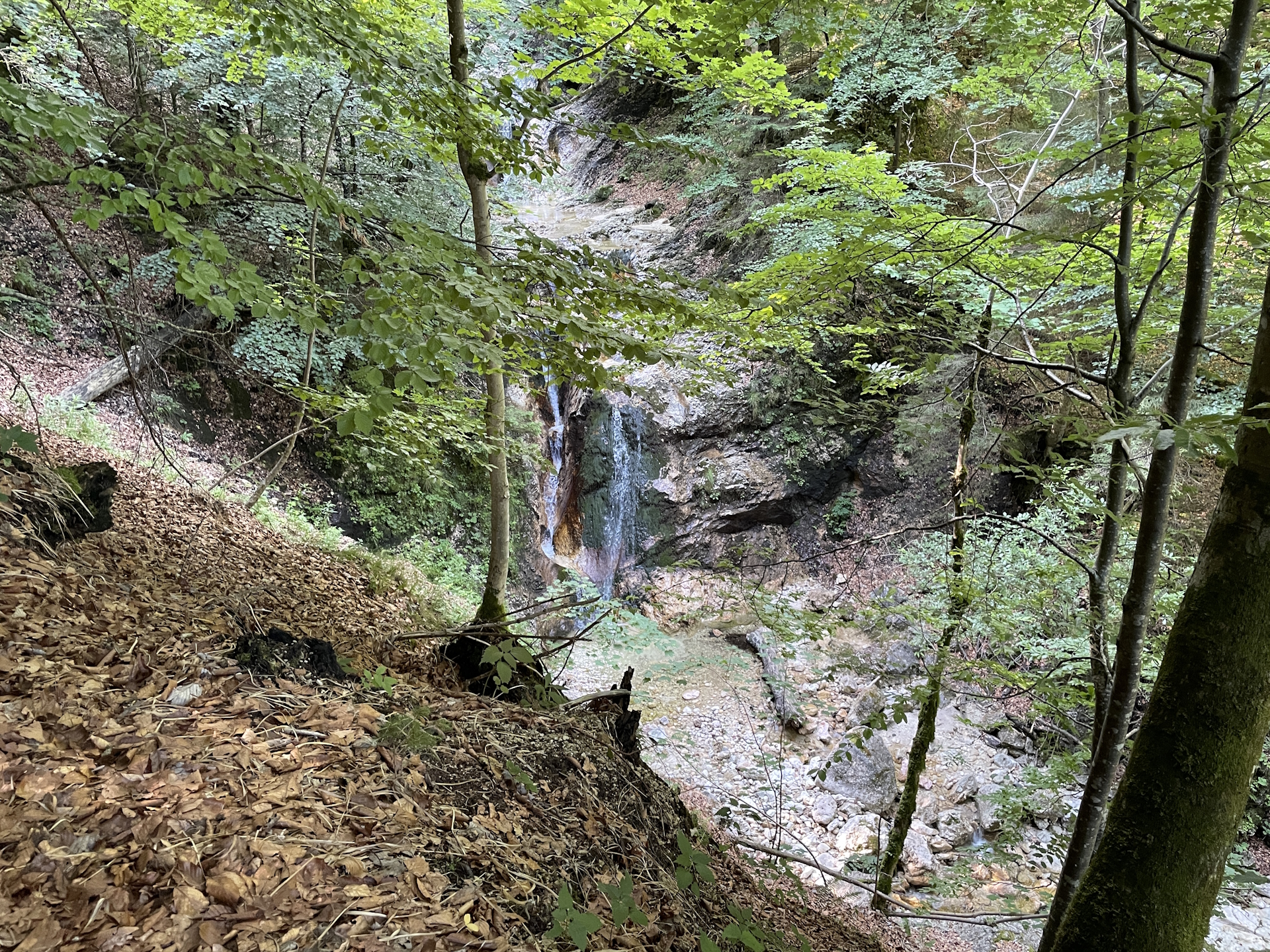 Alongside the river and waterfalls