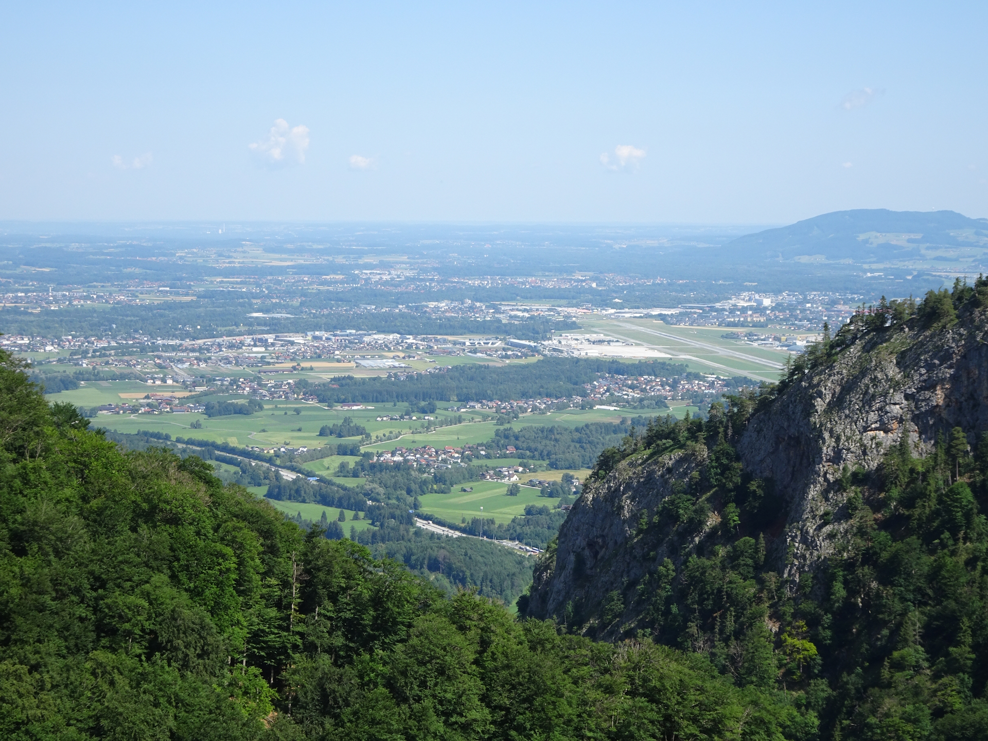 View towards the <i>Salzburg</i> airport from <i>Dopplersteig</i>