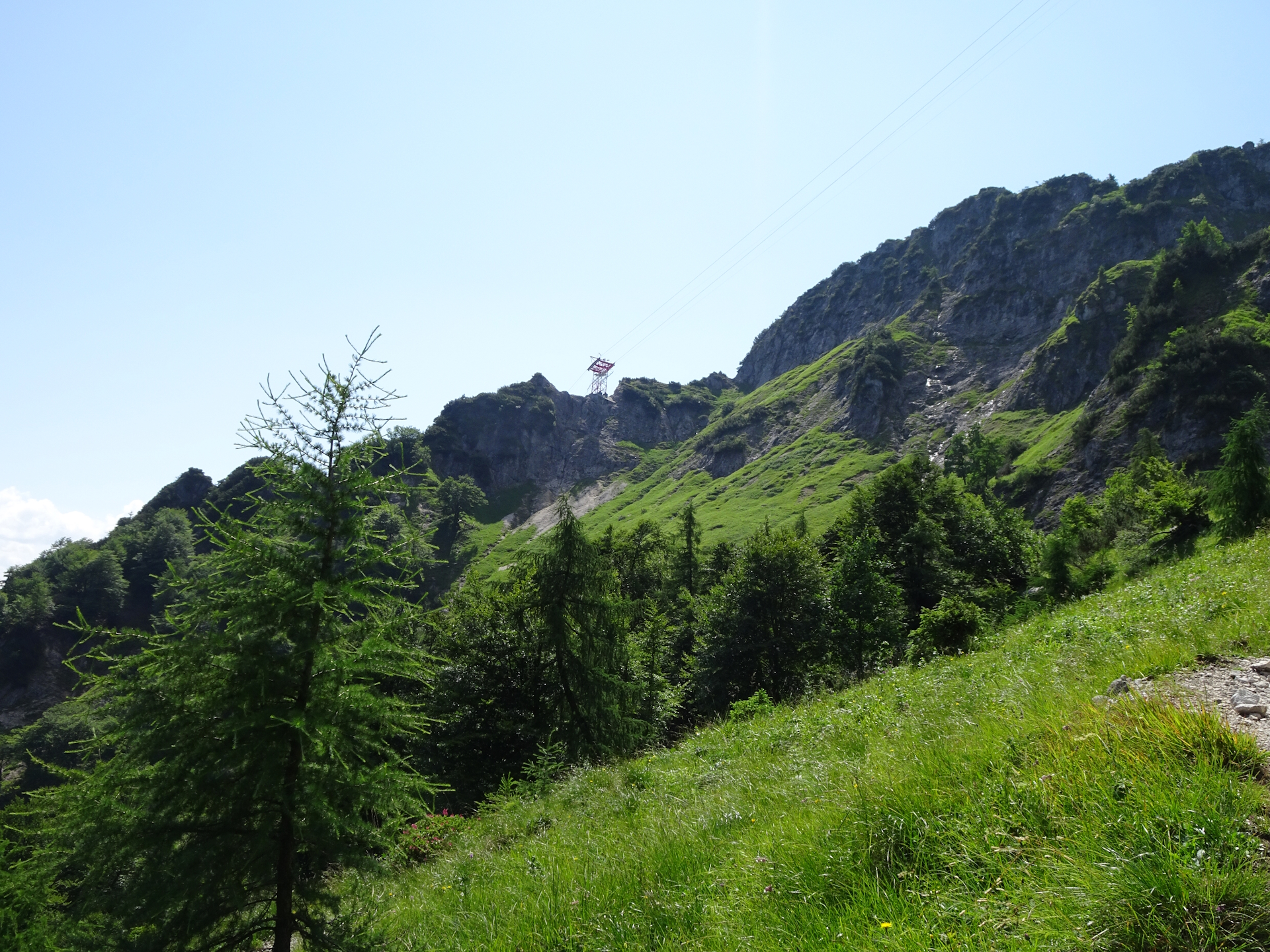 View towards the cable car from <i>Obere Rositten</i>