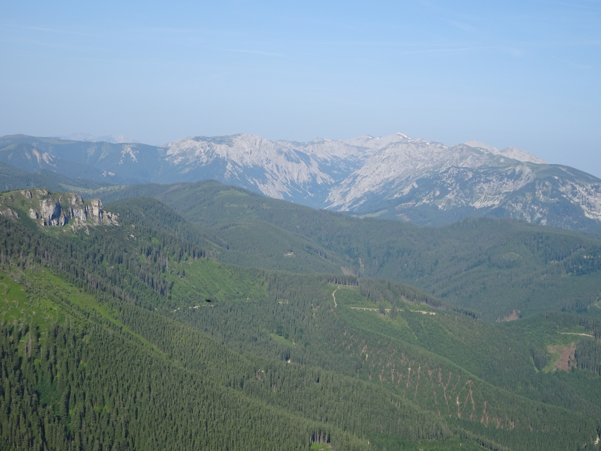 View down from the steep <i>Teufelssteig</i> trail
