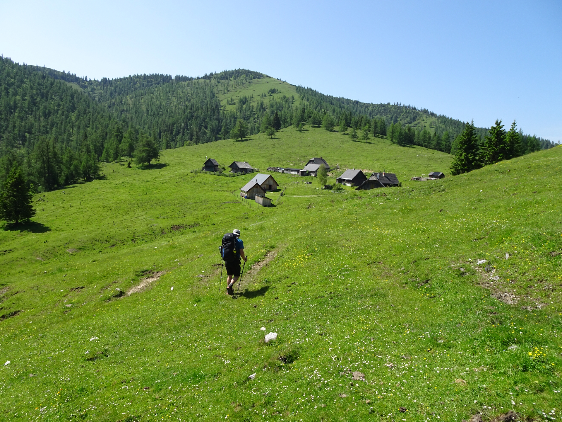 Robert speeds up towards <i>Göriacher Alm</i>
