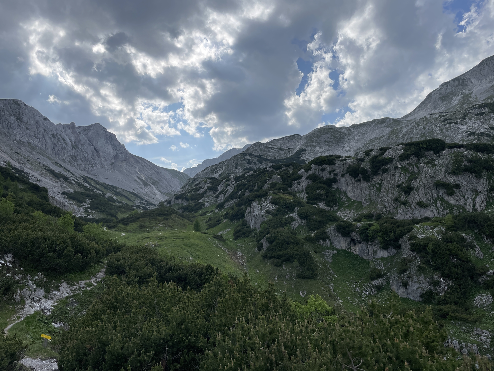 View from the terrace of <i>Voisthalerhütte</i>