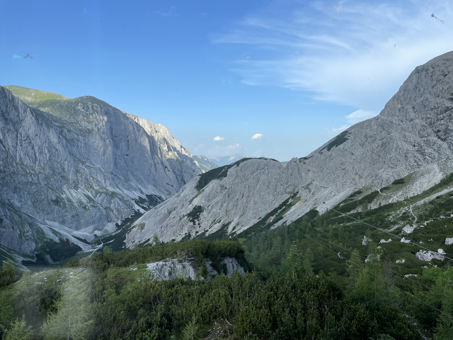 The view from the dining room of <i>Voisthalerhütte</i>