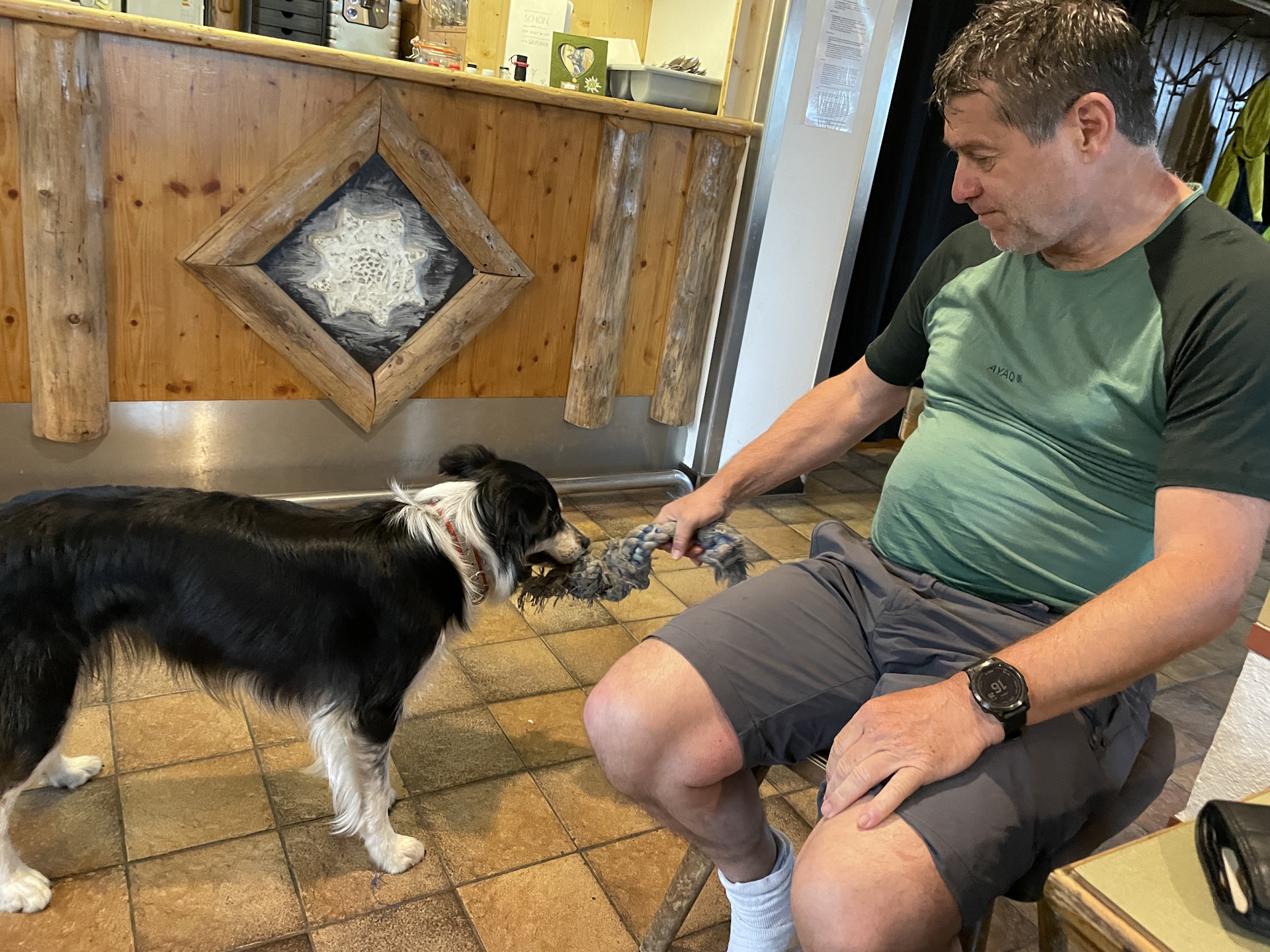 Robert entertains the dog :)