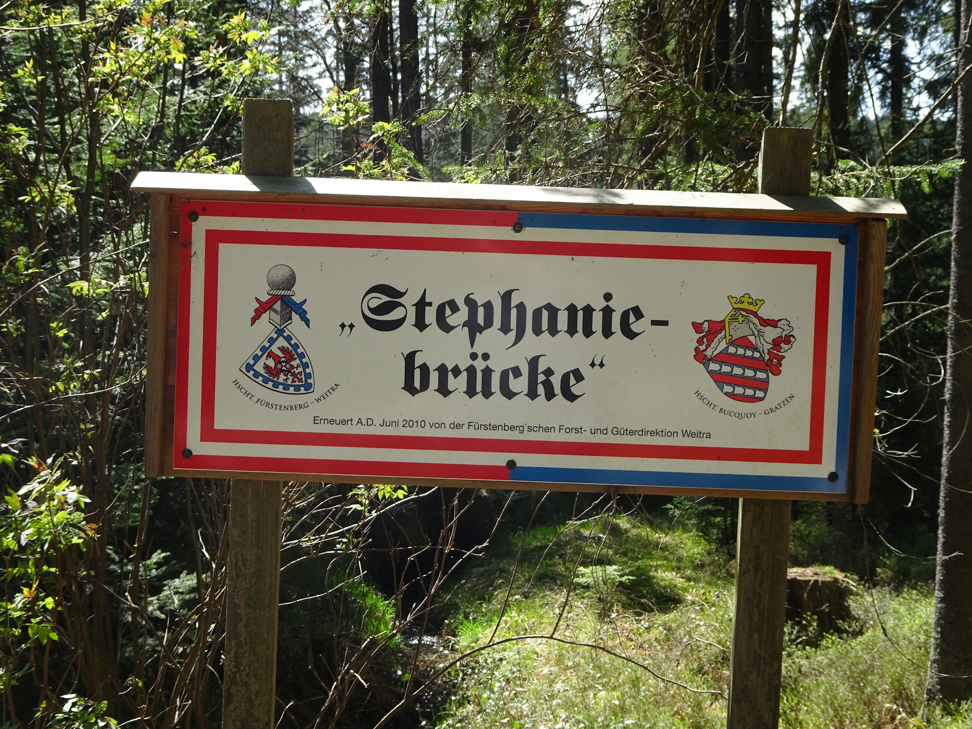 The <i>Stephaniebrücke</i> at the Austrian border