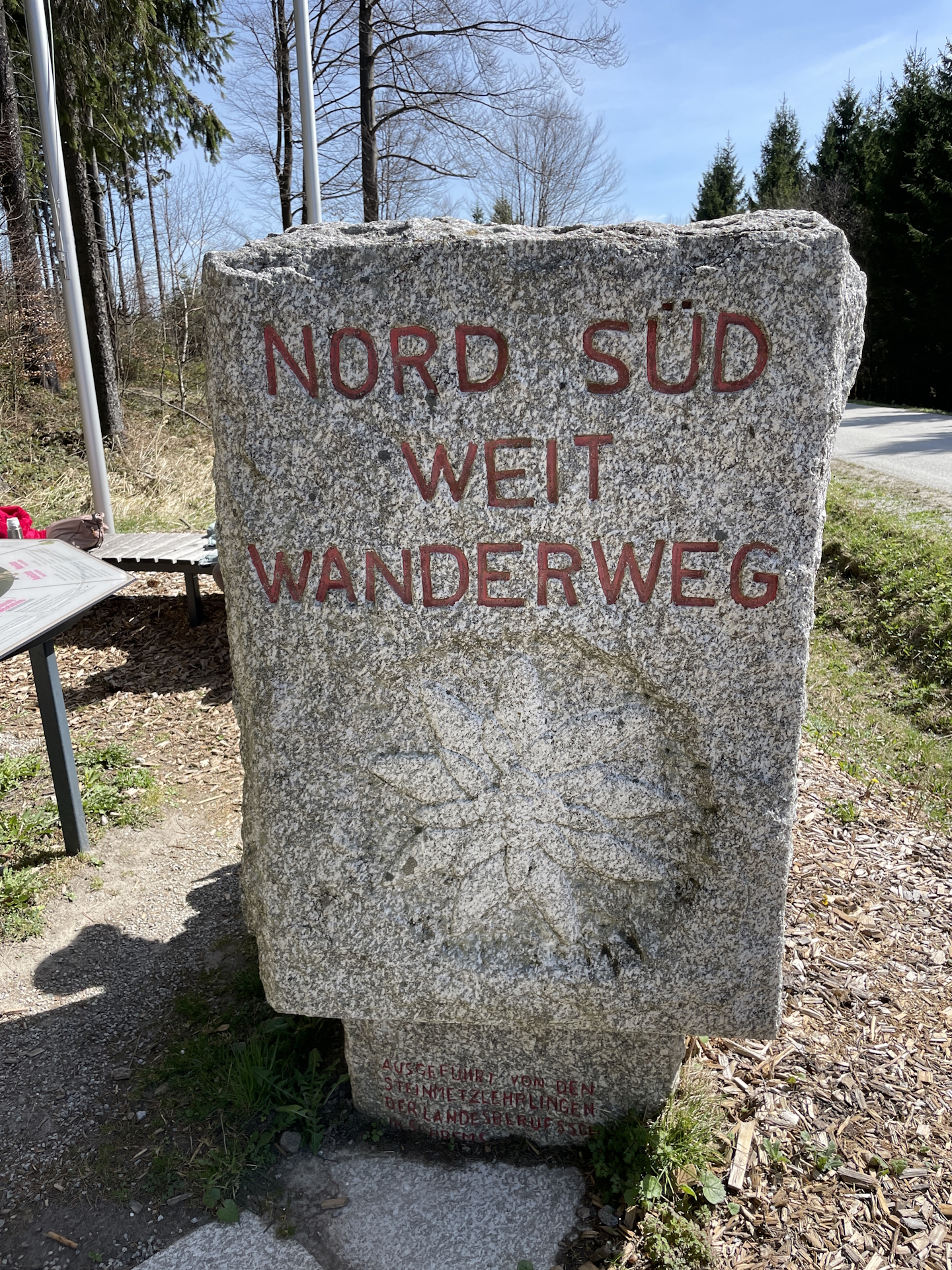 The official milestone of the <i>Nord-Süd-Weitwanderweg</i>