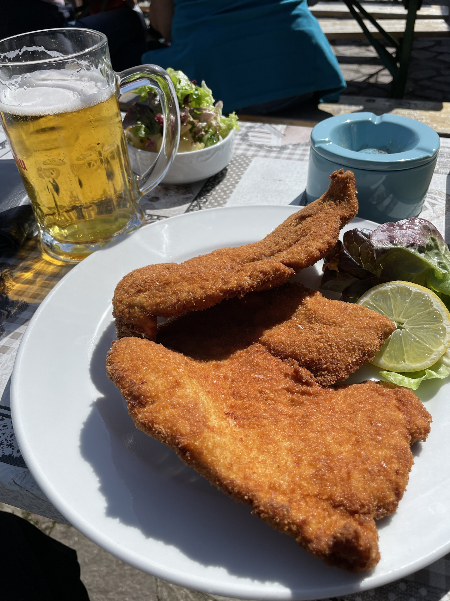 Well-deserved lunch at <i>Nebelsteinhütte</i>