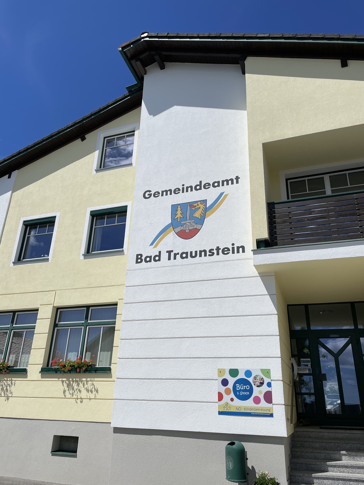 Getting the next stamp at the municipal office of <i>Bad Traunstein</i> (Checkpoint)