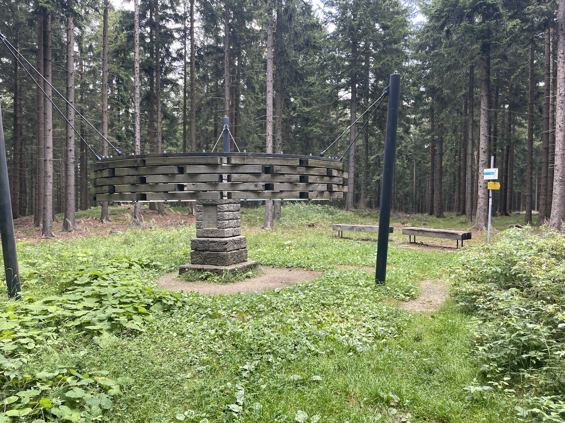 On the trail towards the summit cross of <i>Jauerling</i> 