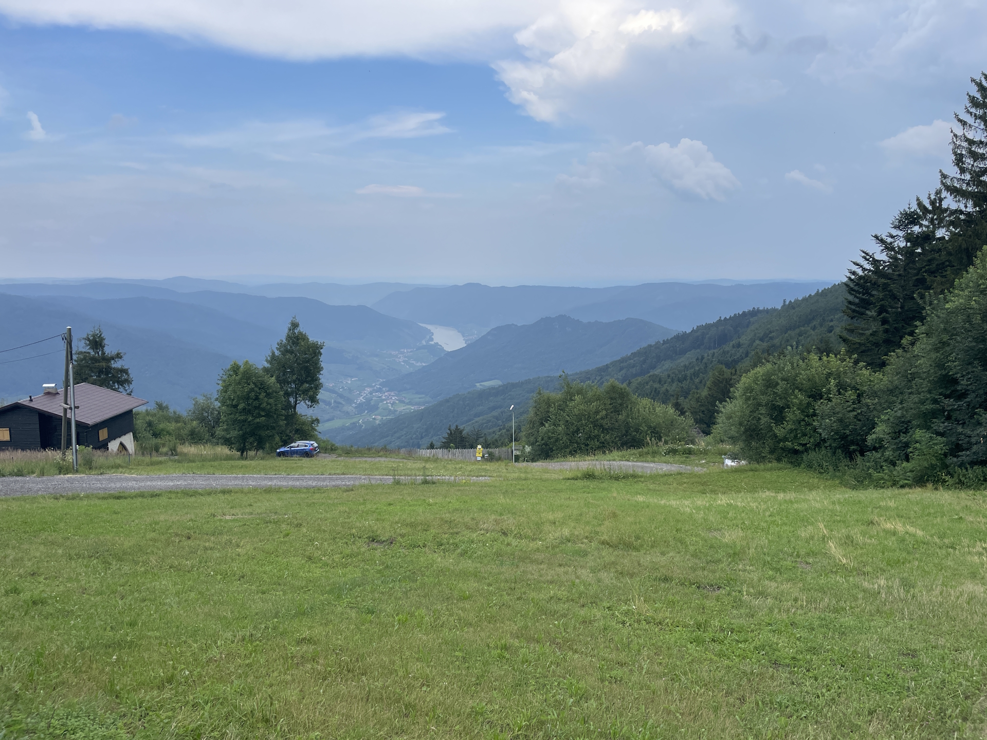 View towards the <i>Naturparkhaus</i> in front of the <i>Danube</i>