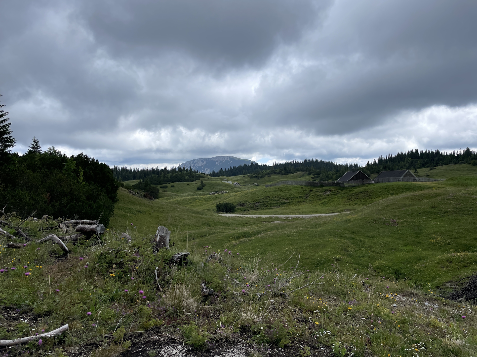 Leaving the <i>Sonnschienhütte</i> behind