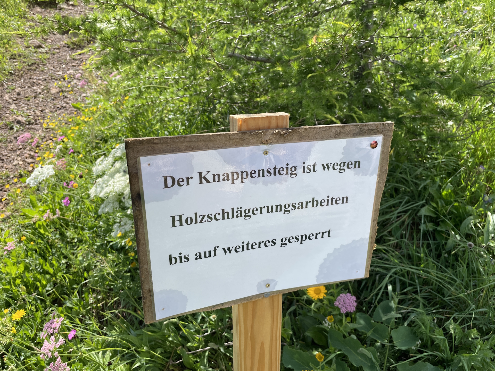 Unfortunately the official route is closed!