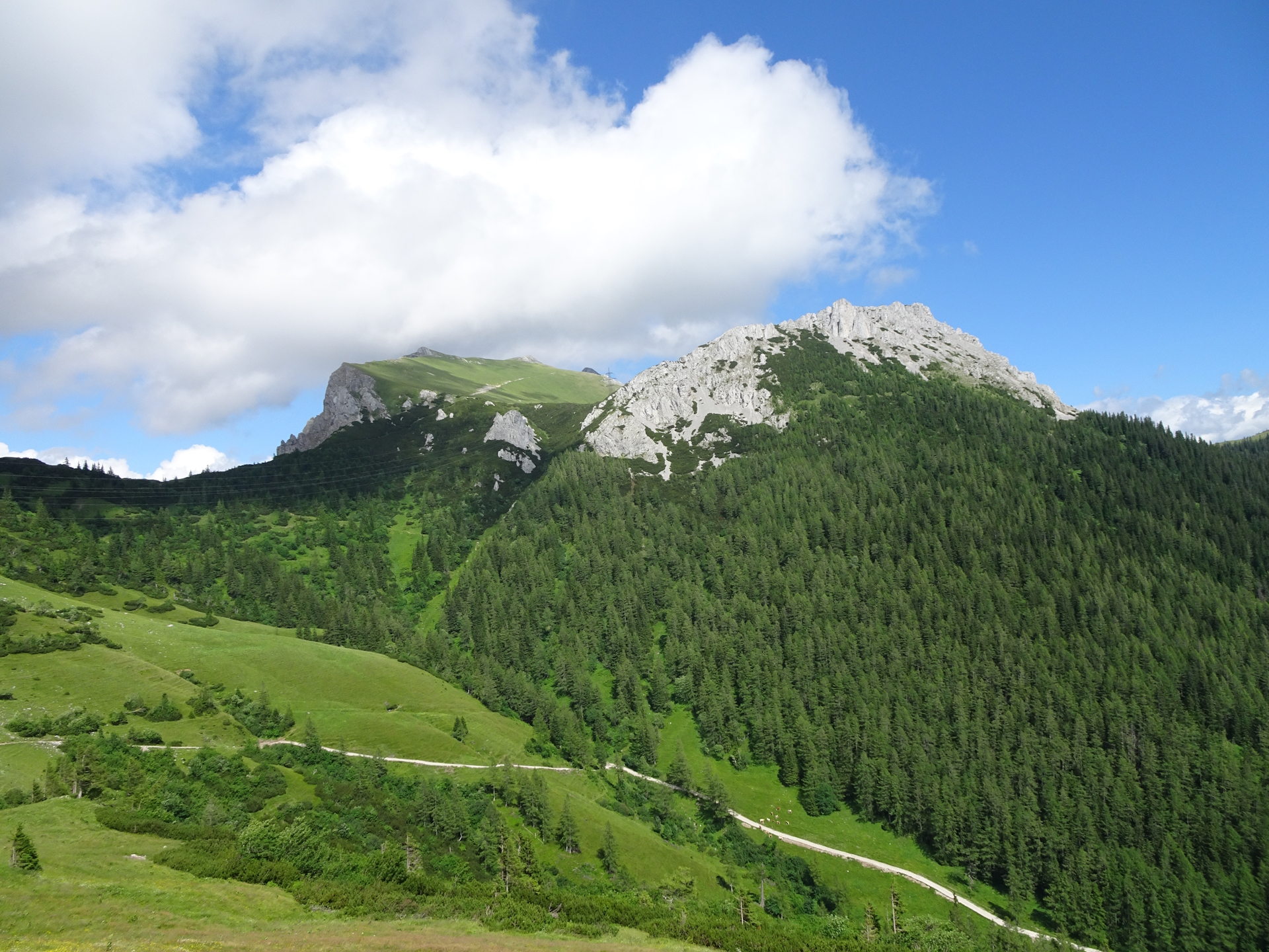 The alternate route is following the gravel road