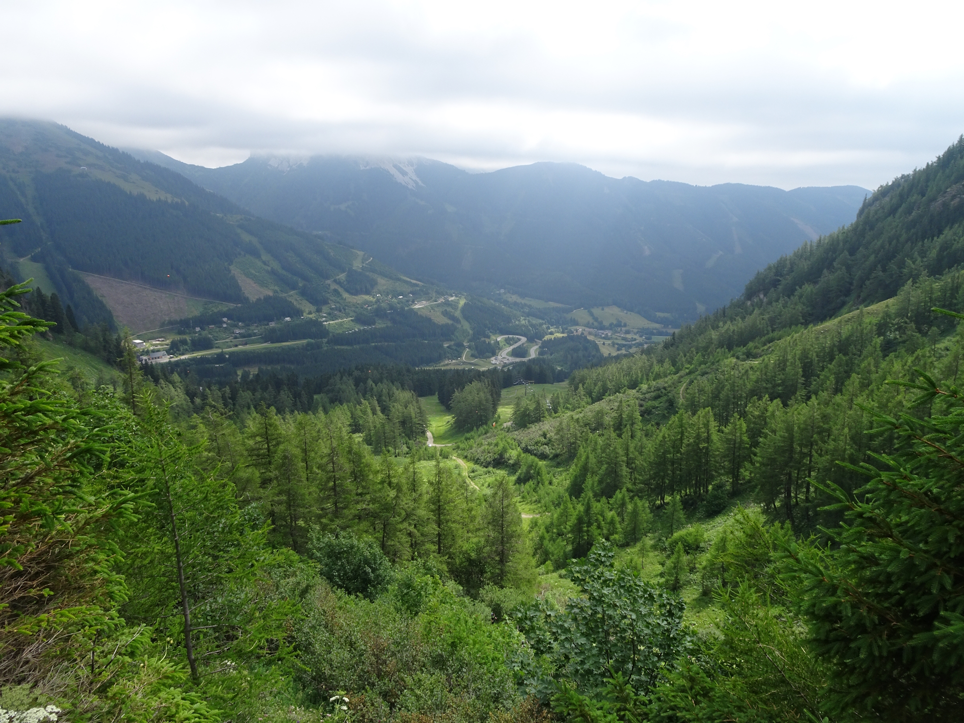 View down from the trail towards <i>Reichenstein</i>