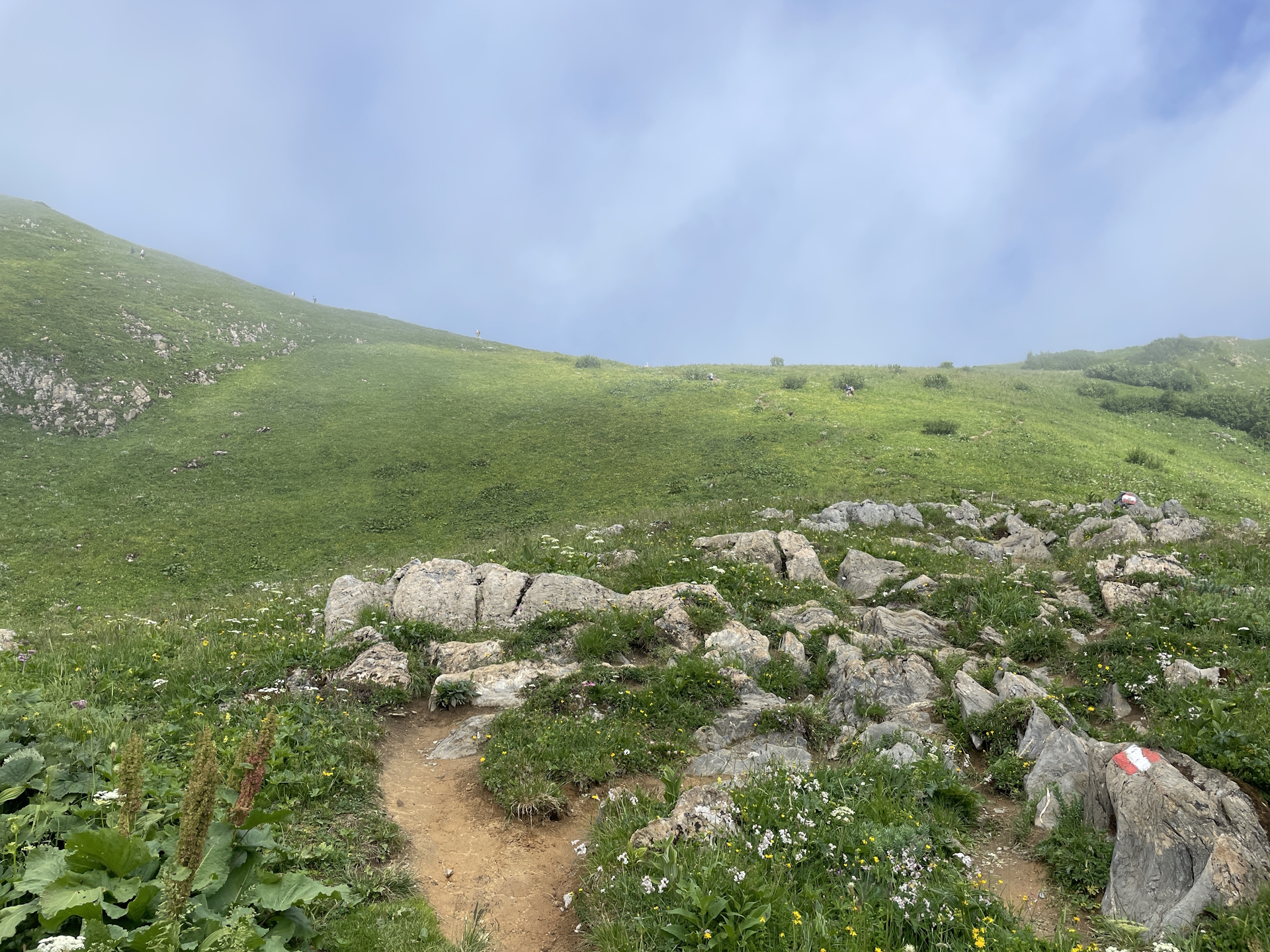 Approaching the saddle between <i>Reichenstein</i> and <i>Rössel</i>
