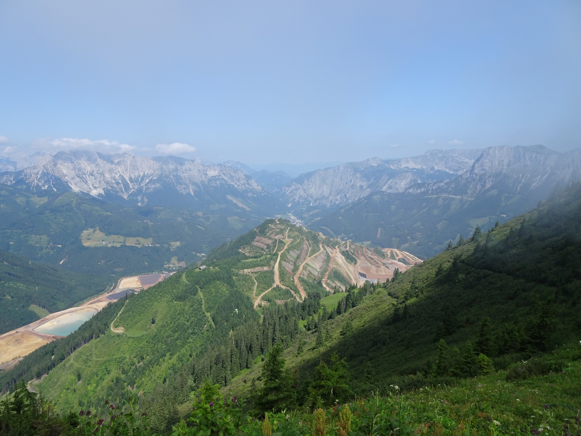 View down to <i>Erzberg</i> from the saddle