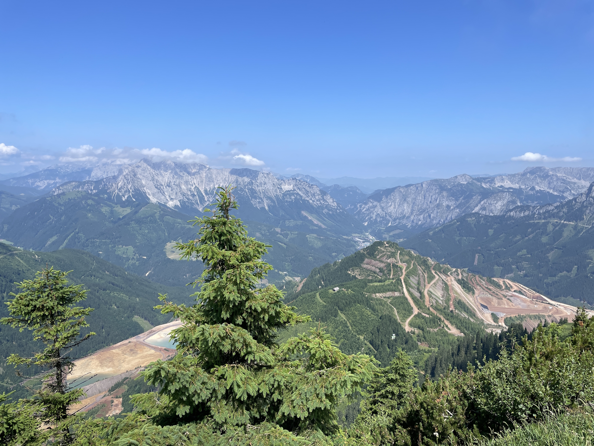 Scenic view down to <i>Eisenerz</i>