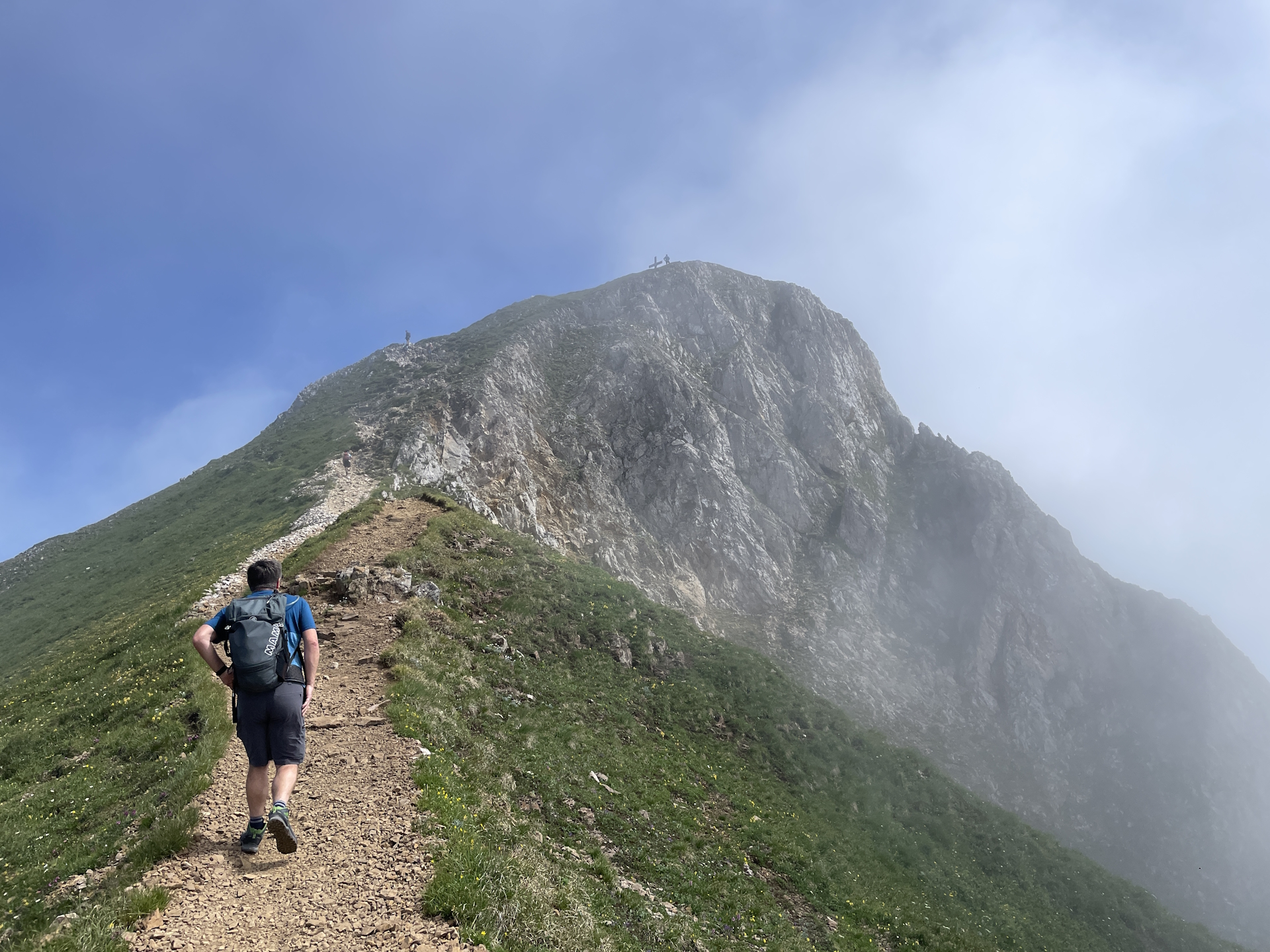 Robert approaches the summit of <i>Eisenerzer Reichenstein</i>