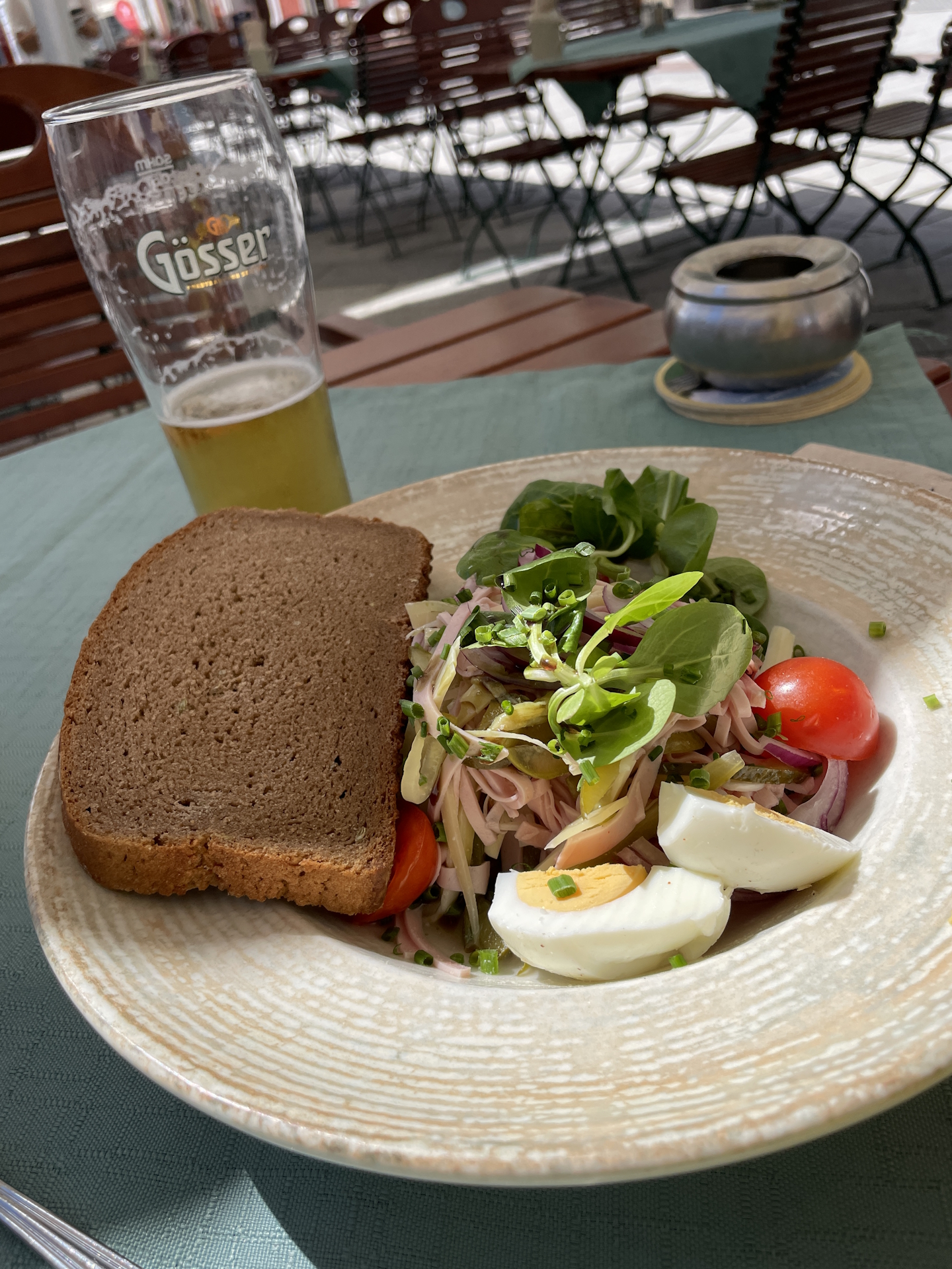 Lunch in <i>Leoben</i> before starting the stage