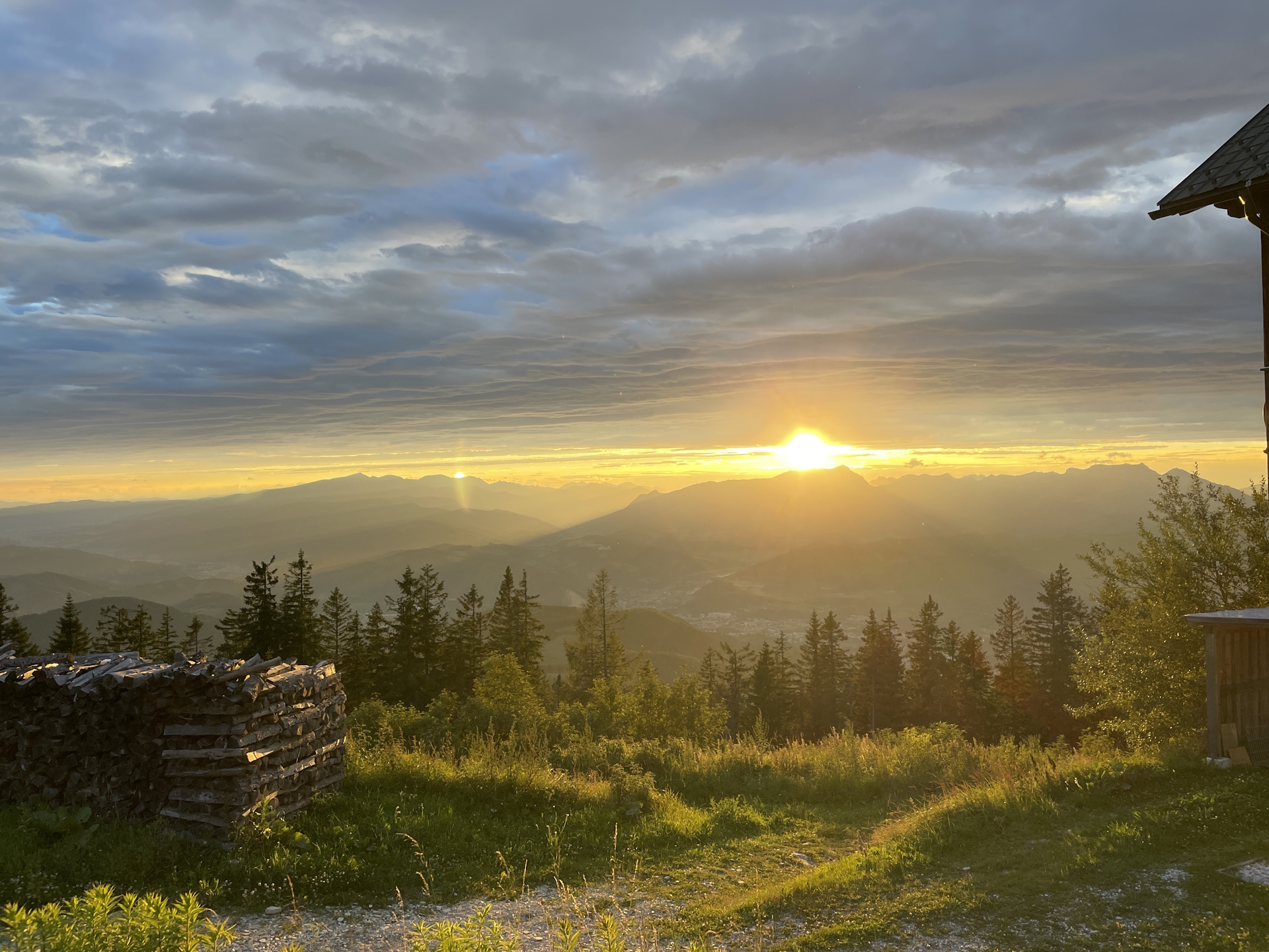 Enjoying sunset at <i>Mugelschutzhaus</i>