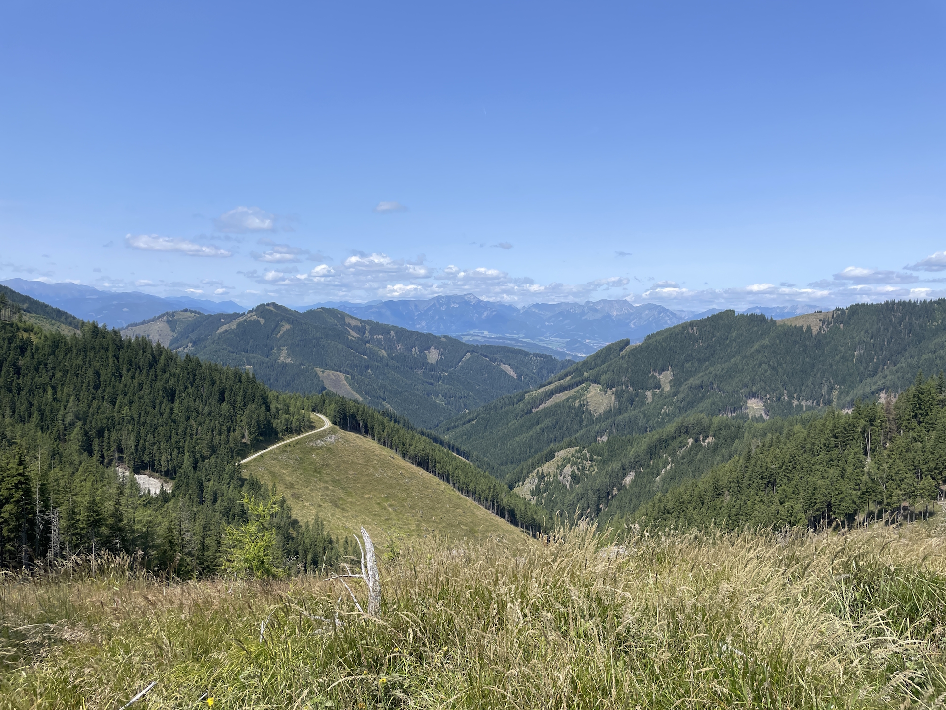 Scenic view from the trail towards <i>Fensteralm</i>