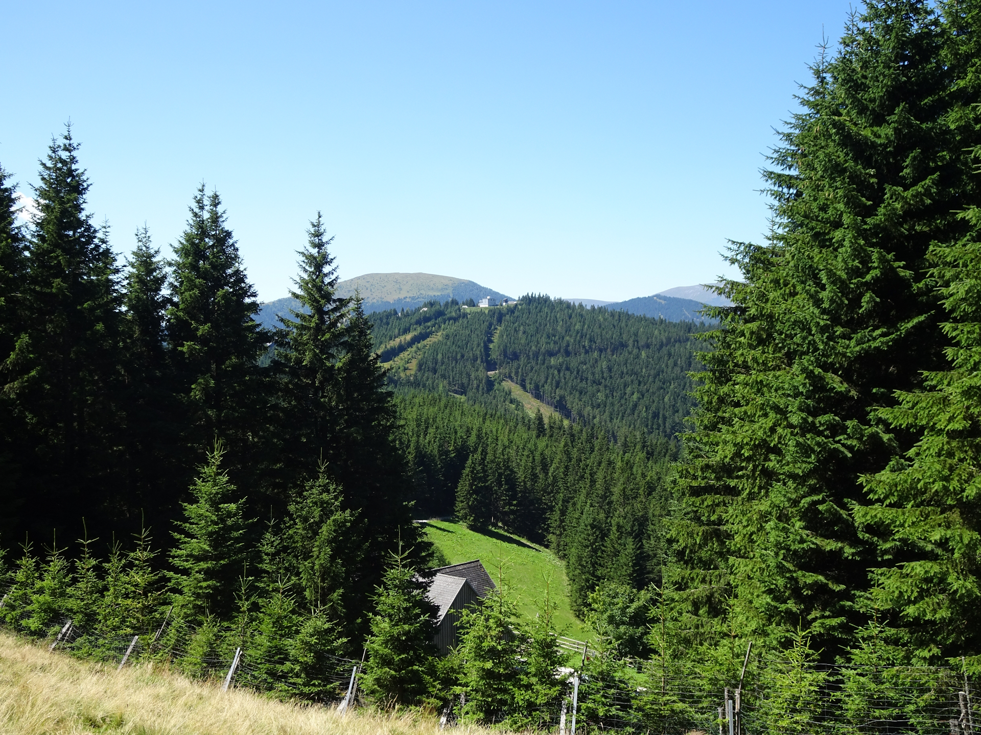 A first glimpse towards <i>Gaberl</i> (with the <i>Rappoldkogel</i> behind)