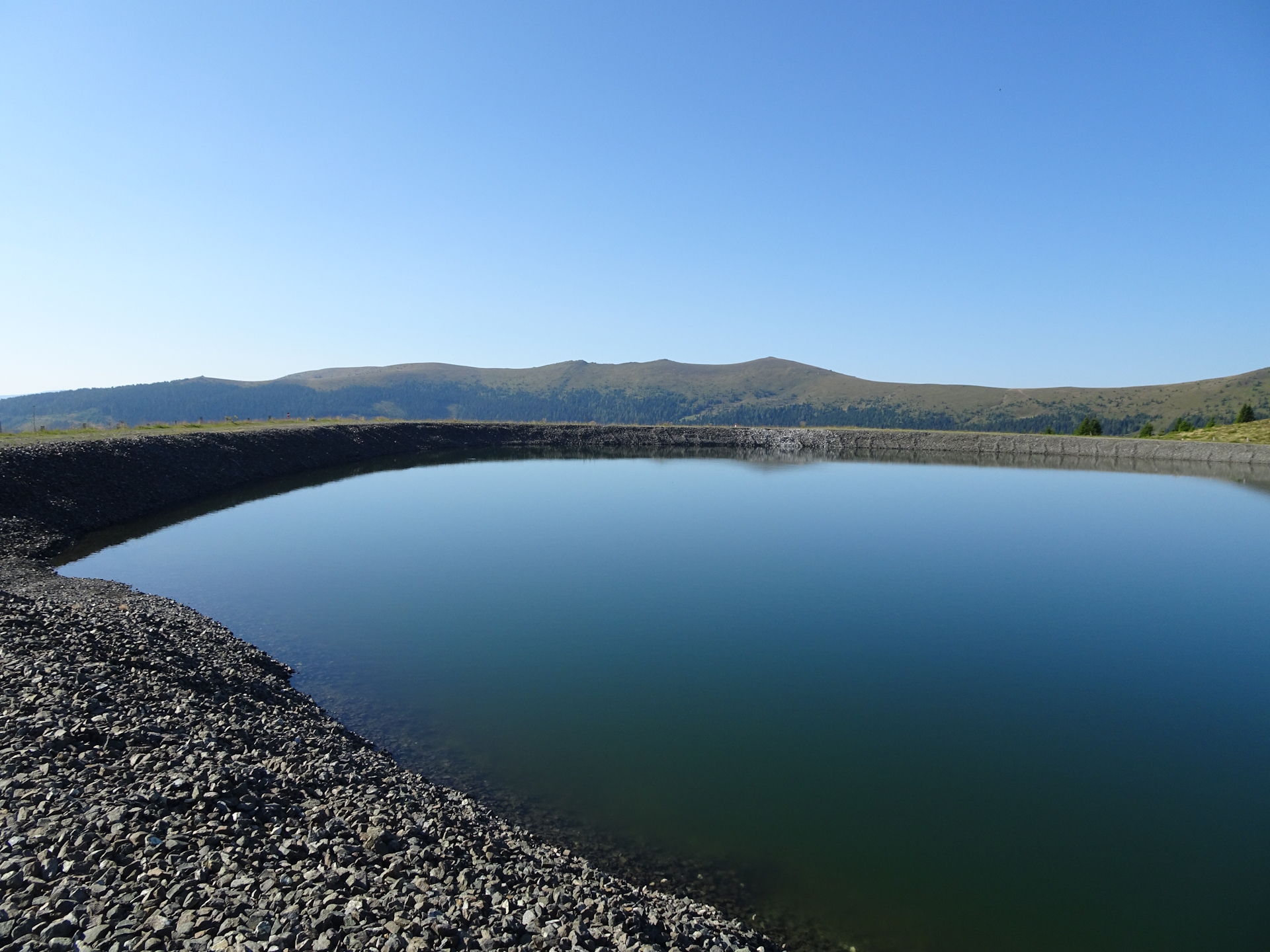 The lake used as water reservoir