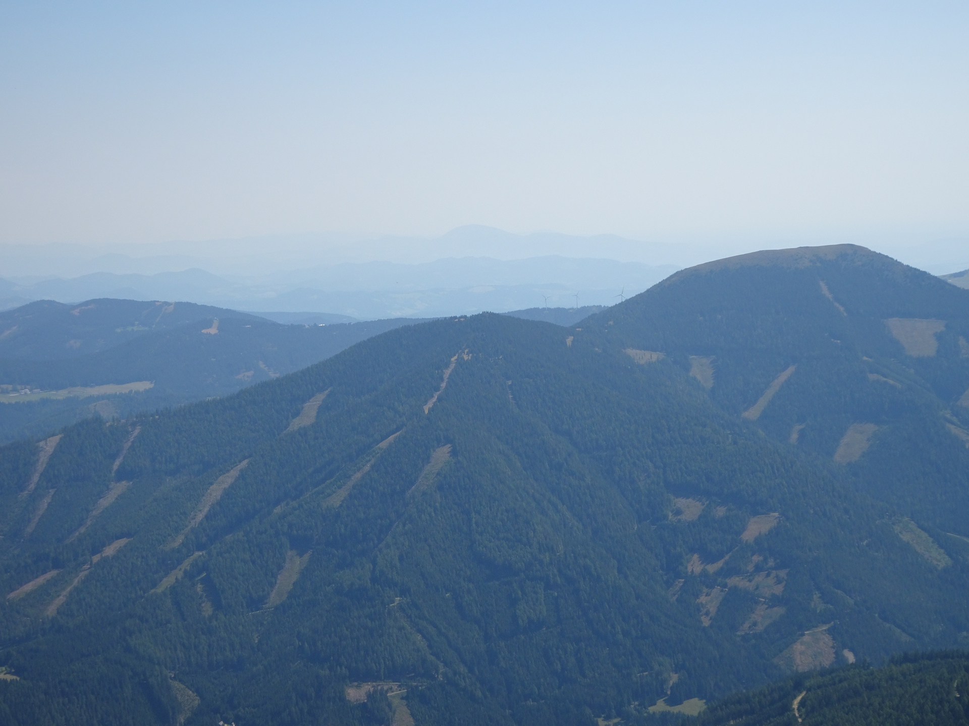 View back to <i>Gaberl</i> and <i>Altes Almhaus</i> from <i>Größenberg</i>