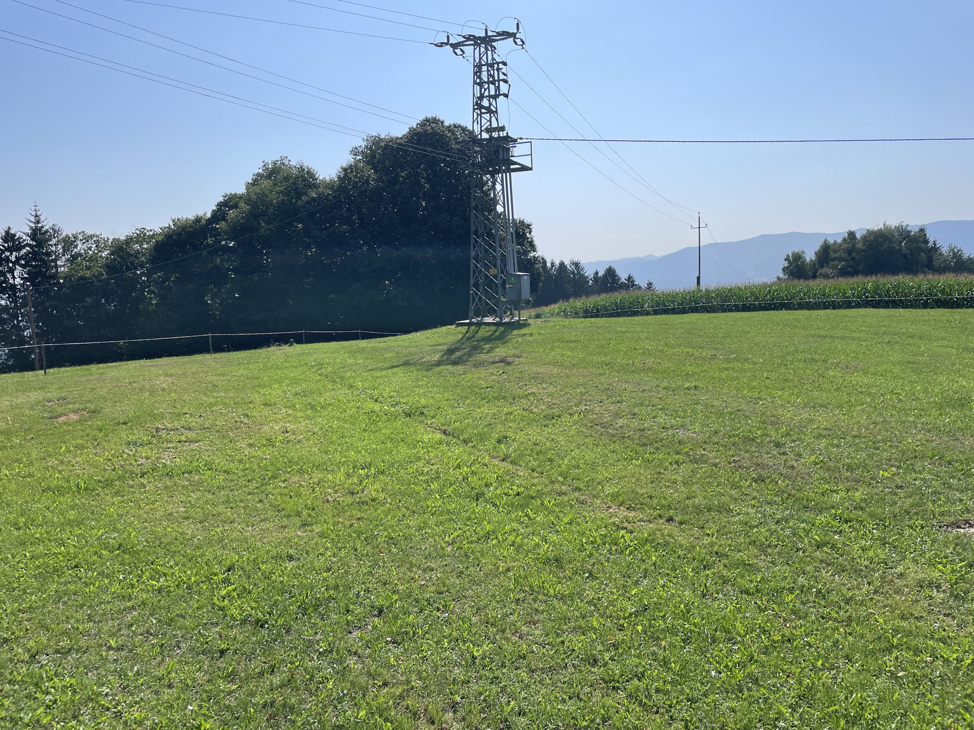 At the <i>Höchwirth Kapelle</i>, the trail is difficult to find (head towards the trees!)